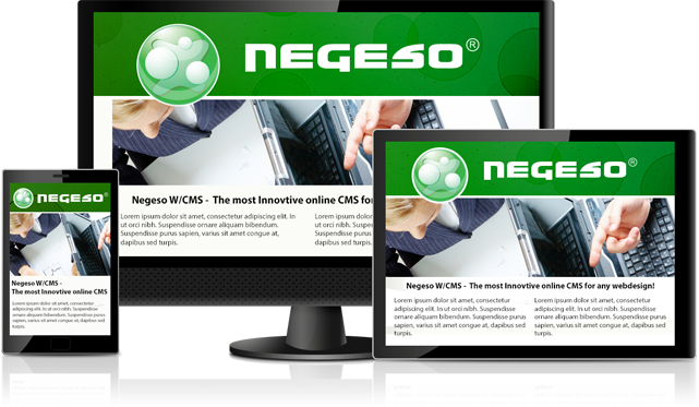Negeso W/CMS Webseiten sieht perfekt auf einer Vielzahl von Geräten